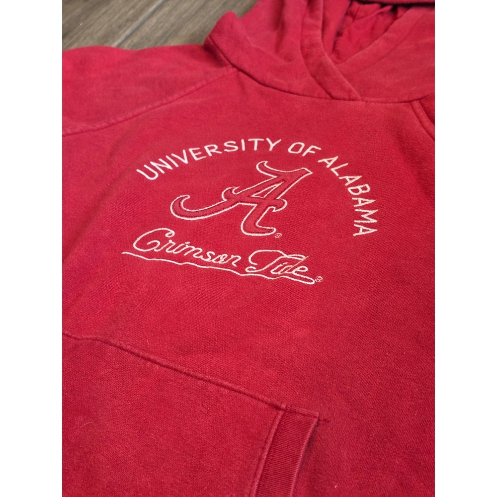 League University of Alabama Crimson Tide Hoodie Red Embroidered Womens Large